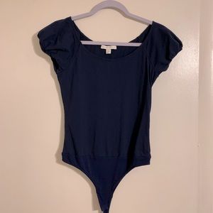 Navy blue mini puffy shoulder body suit